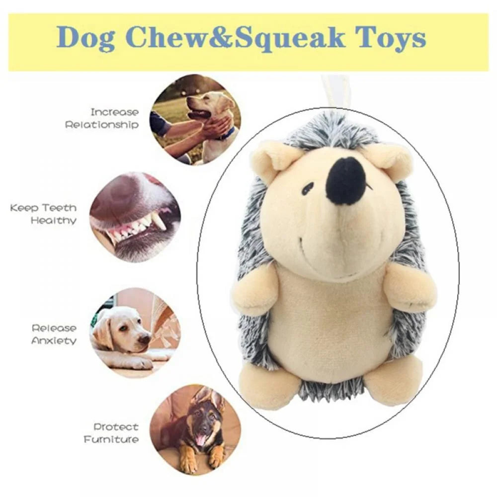 Dog Toy Hedgehogz Squeaky Cuddly Plush and Squeak Chew Toys Durable Plush Fluffy Toy for Awesome Pets or Small, Medium, and Large Dogs