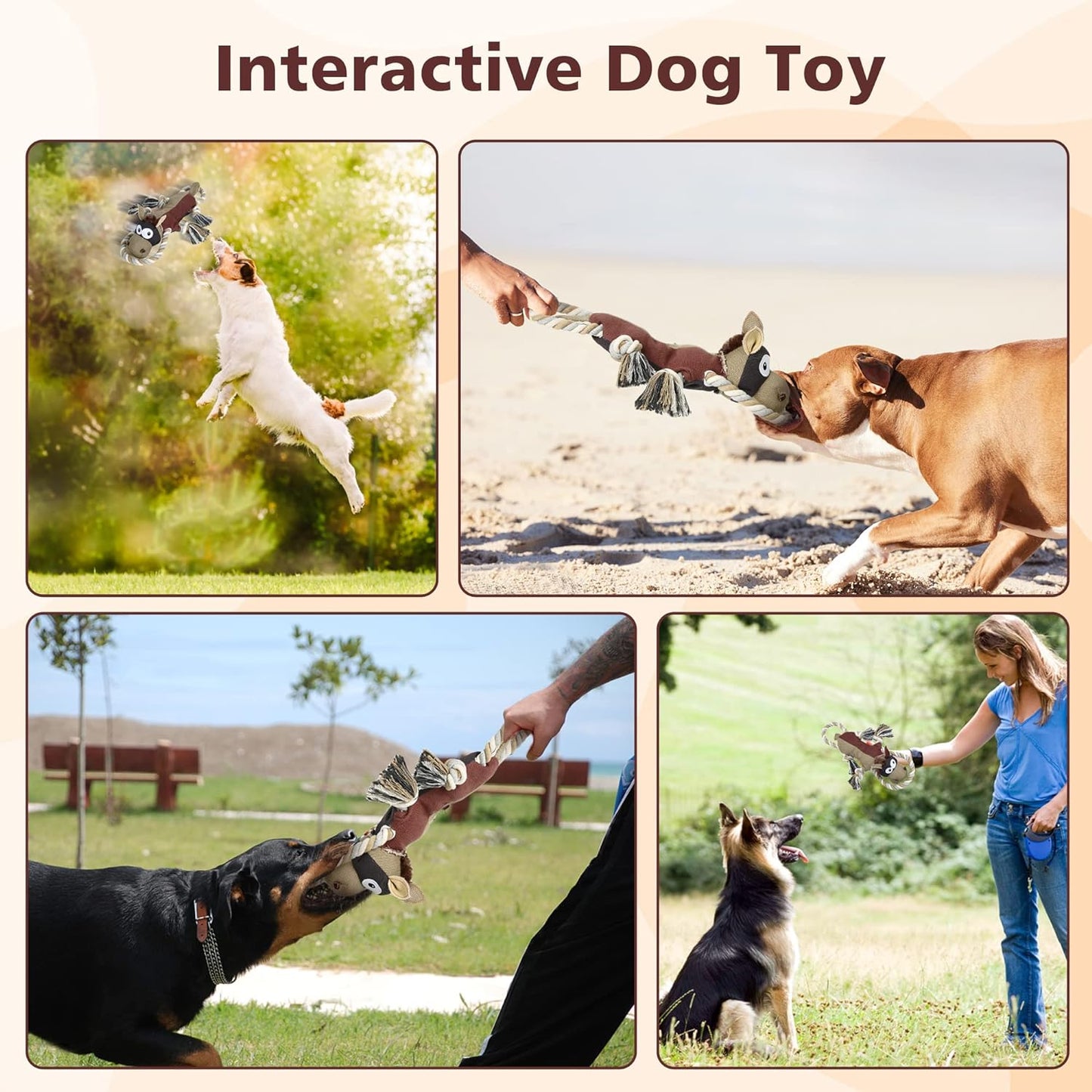 Dog Toys for Aggressive Chewers,Tough Indestructible Dog Toys,Squeaky Toys....