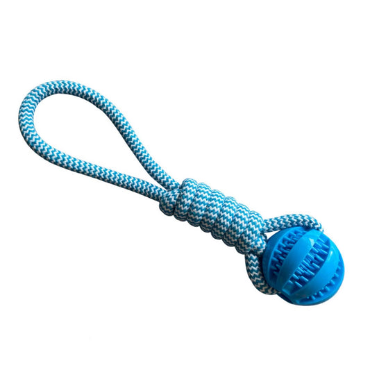 Pet Dog Toys Balls Interactive Treat Rope Rubber Leaking Balls for Small Medium Dogs Chewing Bite Resistant Pet Tooth Cleaning