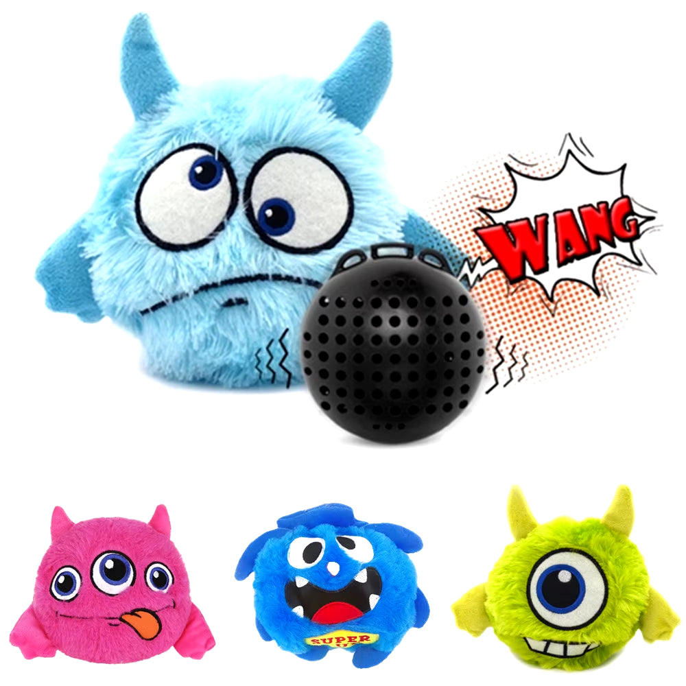 Interactive Dog Toys Bouncing Giggle Shaking Ball Dog Plush Toy Electronic Vibrating Automatic Moving Sounds Monster Puppy Toys