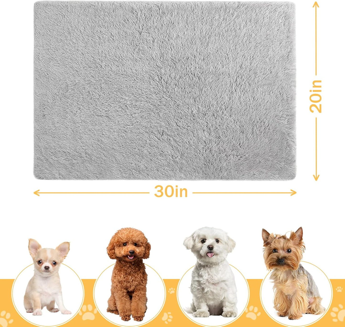 Luxury Fluffy Dog Blanket, Extra Soft and Warm Sherpa Fleece Pet Blankets for Dogs Cats, Plush Furry Faux Fur Puppy Throw Cover, 20''X30'' Grey