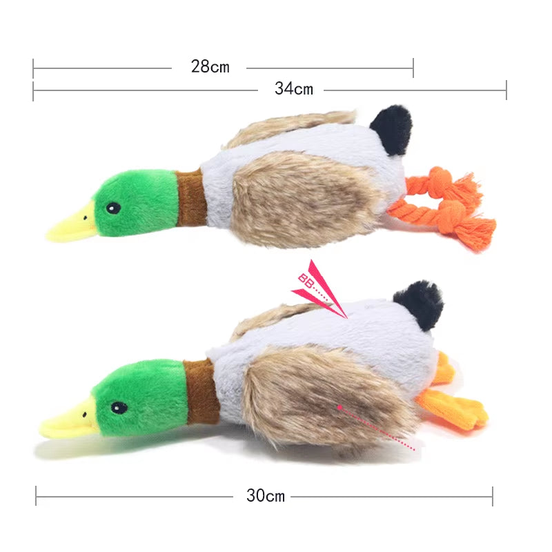 Cute Plush Duck Sound Pet Toys Stuffed Squeaky Animal Squeak Dog Toy Cleaning Tooth Dog Chew Rope Toys Pet Dog Accessories Toys