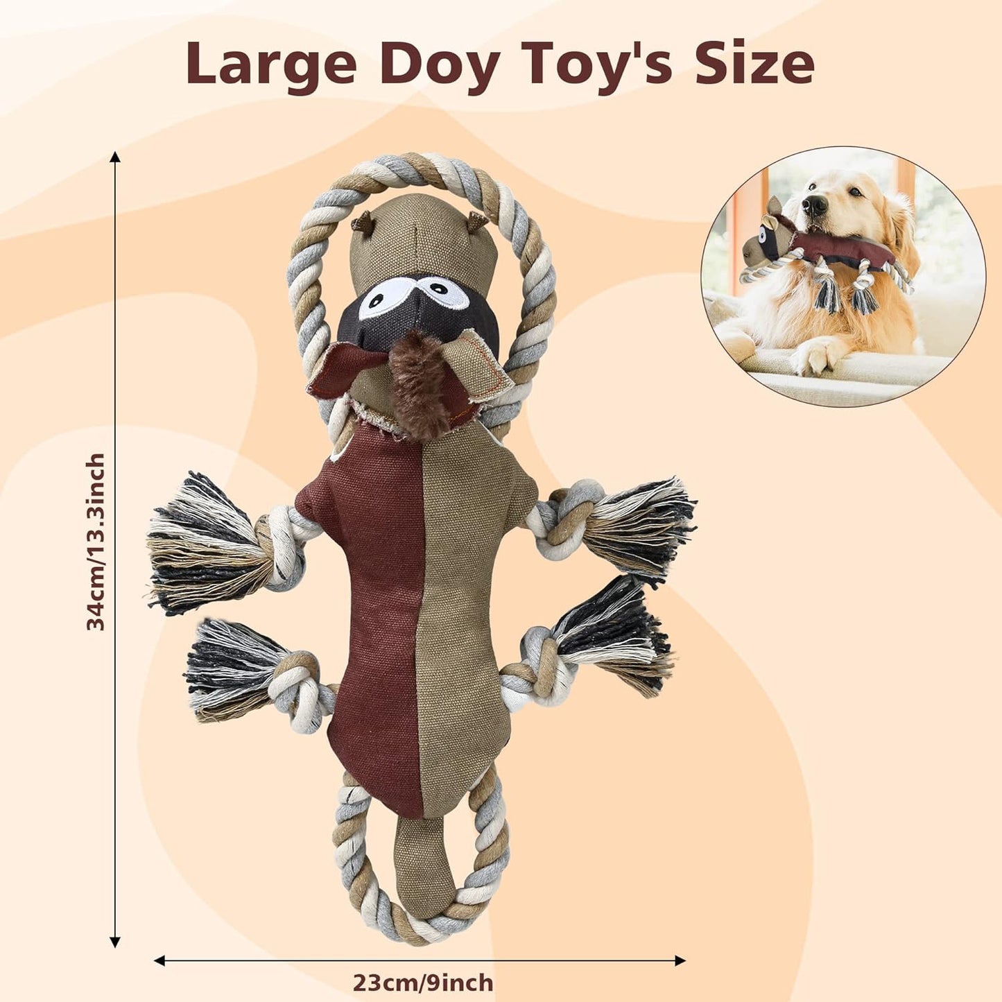 Dog Toys for Aggressive Chewers,Tough Indestructible Dog Toys,Squeaky Toys....